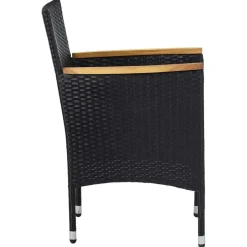 vidaXL - Tuinset - Zwart - Poly rattan Hot