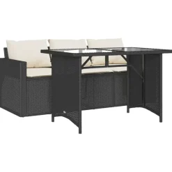 vidaXL - Tuinset - Zwart - Poly rattan Sale