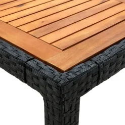 vidaXL - Tuinset - Zwart - Poly rattan - 190 cm tafellengte New