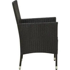 vidaXL - Tuinset - Zwart - Poly rattan - 190 cm tafellengte New