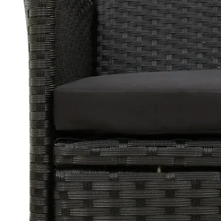 vidaXL - Tuinset - Zwart - Poly rattan - 190 cm tafellengte New