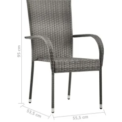 vidaXL - Tuinset grijs - 6 fauteuils en (150-200)x90 cm tafel - Poly rattan Hot