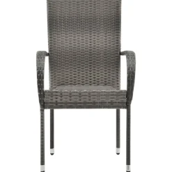 vidaXL - Tuinset grijs - 6 fauteuils en (150-200)x90 cm tafel - Poly rattan Hot