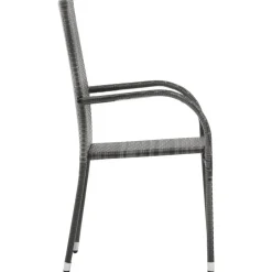 vidaXL - Tuinset grijs - 6 fauteuils en (150-200)x90 cm tafel - Poly rattan Hot