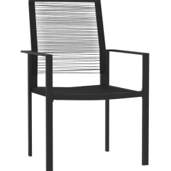 vidaXL - Tuinset zwart PVC rattan en staal - 140x70 cm - 7 stuks