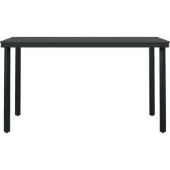 vidaXL - Tuinset zwart PVC rattan en staal - 140x70 cm - 7 stuks