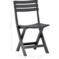 vidaXL - Tuinstoel - Antraciet - Kunststof - 2 stuks Discount