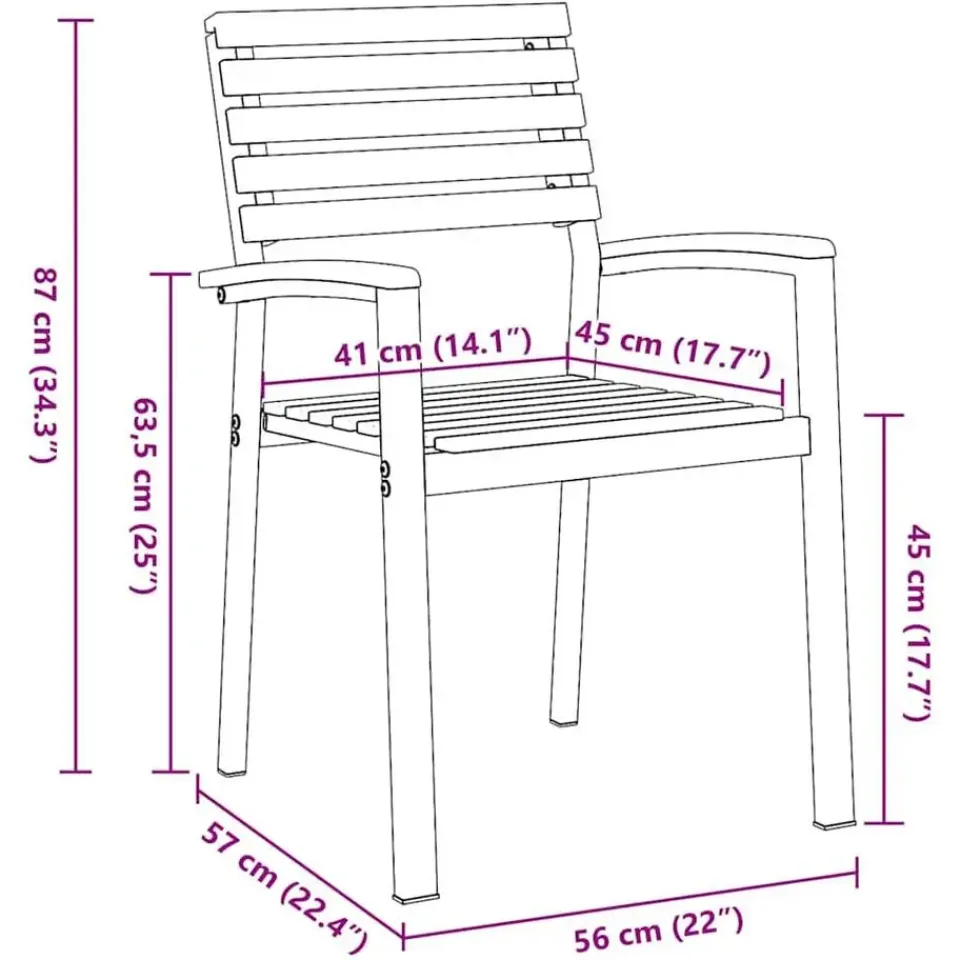 vidaXL - Tuinstoel - Bruin - Massief acaciahout - 56 x 57 x 87cm Sale
