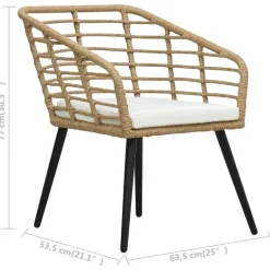 vidaXL - Tuinstoel - Bruin - Poly rattan - 2 stuks