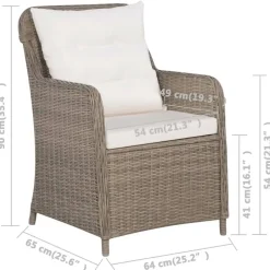 vidaXL - Tuinstoel - Bruin - Poly rattan - 2 stuks Outlet