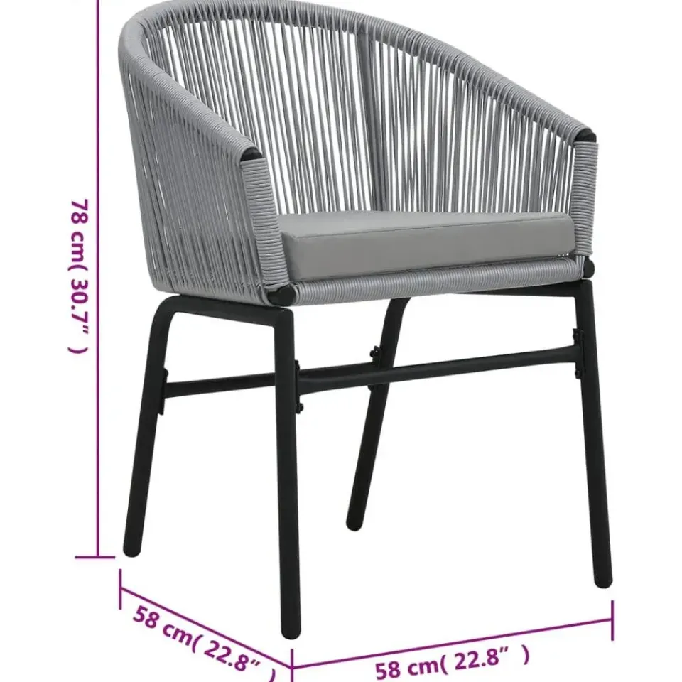 vidaXL - Tuinstoelen - Grijs - Polyetheen - 2 stuks Hot