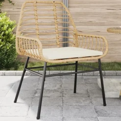 vidaXL - Tuinstoelen - Kussens - Bruin - Poly rattan - 2 stuks Discount