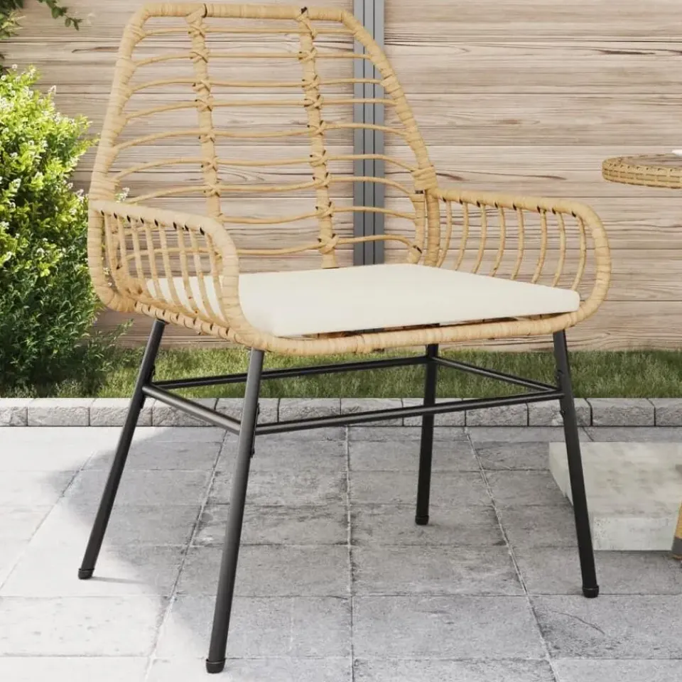 vidaXL - Tuinstoelen - Kussens - Bruin - Poly rattan - 2 stuks Discount