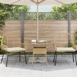 vidaXL - Tuinstoelen - Kussens - Bruin - Poly rattan - 2 stuks Discount