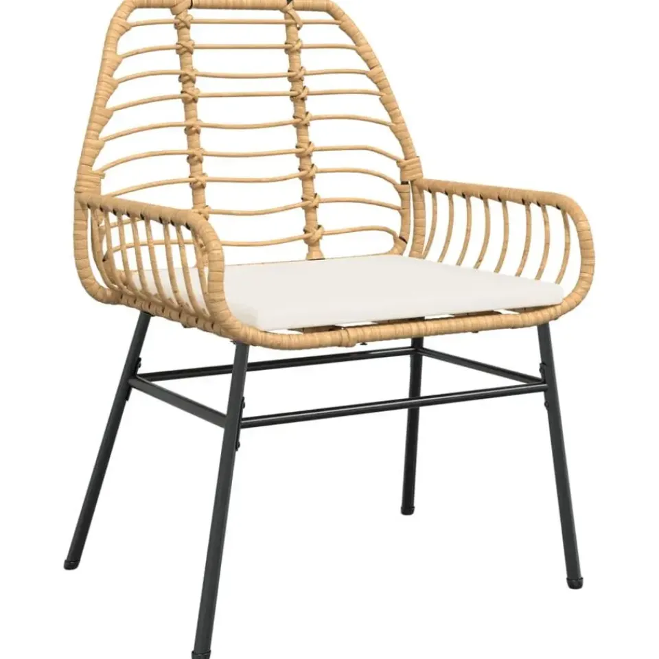 vidaXL - Tuinstoelen - Kussens - Bruin - Poly rattan - 2 stuks Discount