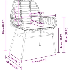 vidaXL - Tuinstoelen - Kussens - Bruin - Poly rattan - 2 stuks Discount