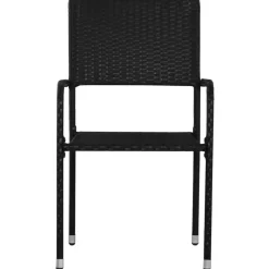 vidaXL - Tuinstoelen - Stapelbaar - Zwart - Poly rattan - 2 stuks Clearance