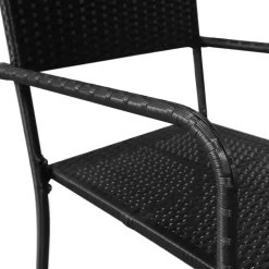 vidaXL - Tuinstoelen - Stapelbaar - Zwart - Poly rattan - 2 stuks Clearance