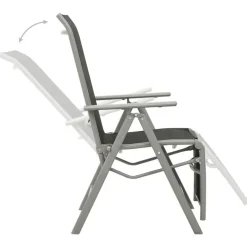 vidaXL - Tuinstoelen - Zilverkleurig - Aluminium - 2 stuks - Verstelbaar Outlet