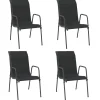 vidaXL - Tuinstoelen - Zwart - Staal en textileen - 4 stuks Hot