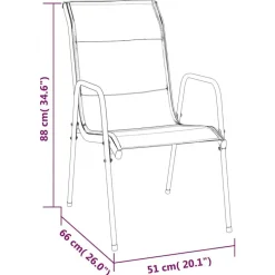 vidaXL - Tuinstoelen - Zwart - Staal en textileen - 4 stuks Hot