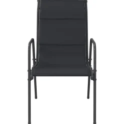 vidaXL - Tuinstoelen - Zwart - Staal en textileen - 4 stuks Hot
