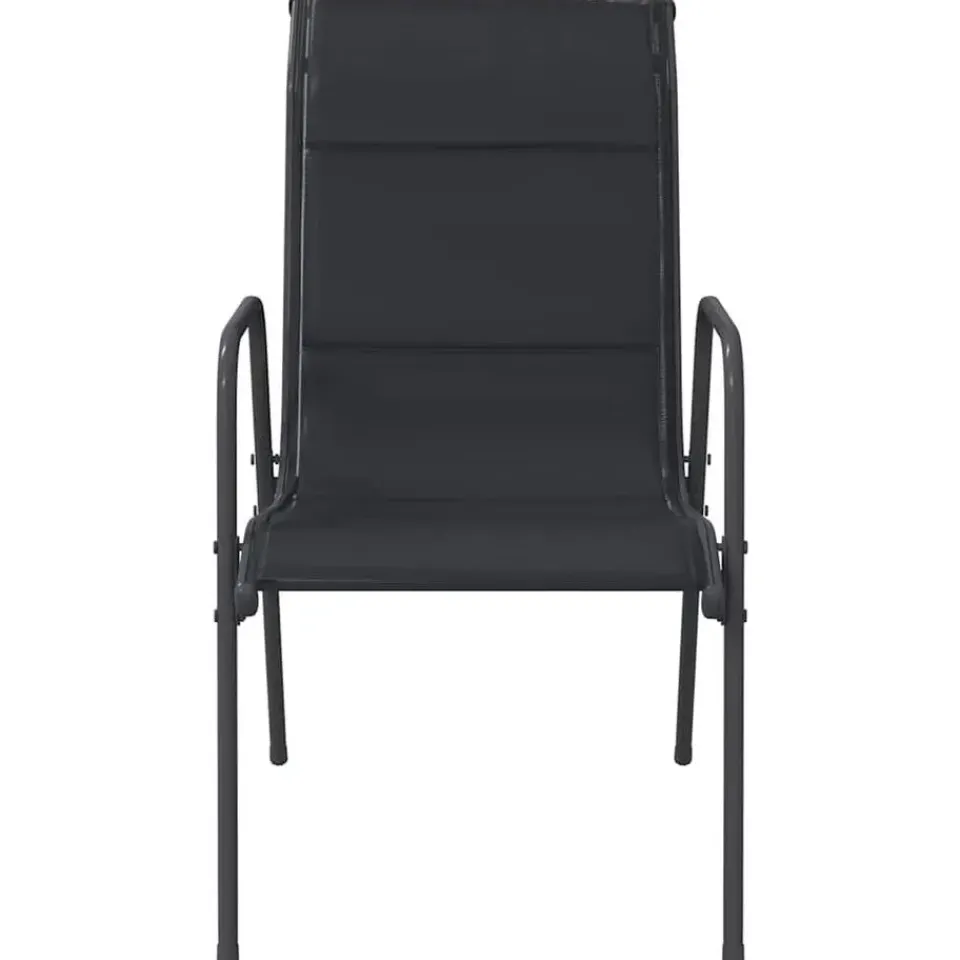 vidaXL - Tuinstoelen - Zwart - Staal en textileen - 4 stuks Hot