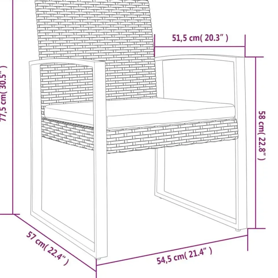 vidaXL - Tuinstoelen - Zwart - Polypropyleen - 2 stuks Hot