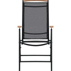 vidaXL - Tuinstoelen - Zwart - Aluminium en textileen - 2 stuks - Inklapbaar New