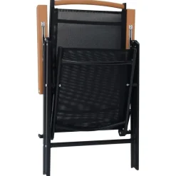 vidaXL - Tuinstoelen - Zwart - Aluminium en textileen - 2 stuks - Inklapbaar New