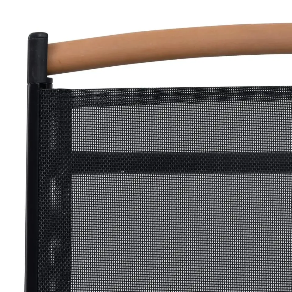 vidaXL - Tuinstoelen - Zwart - Aluminium en textileen - 2 stuks - Inklapbaar New