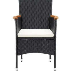 vidaXL - Tuinstoelen - Zwart - Rattan - 4 stuks