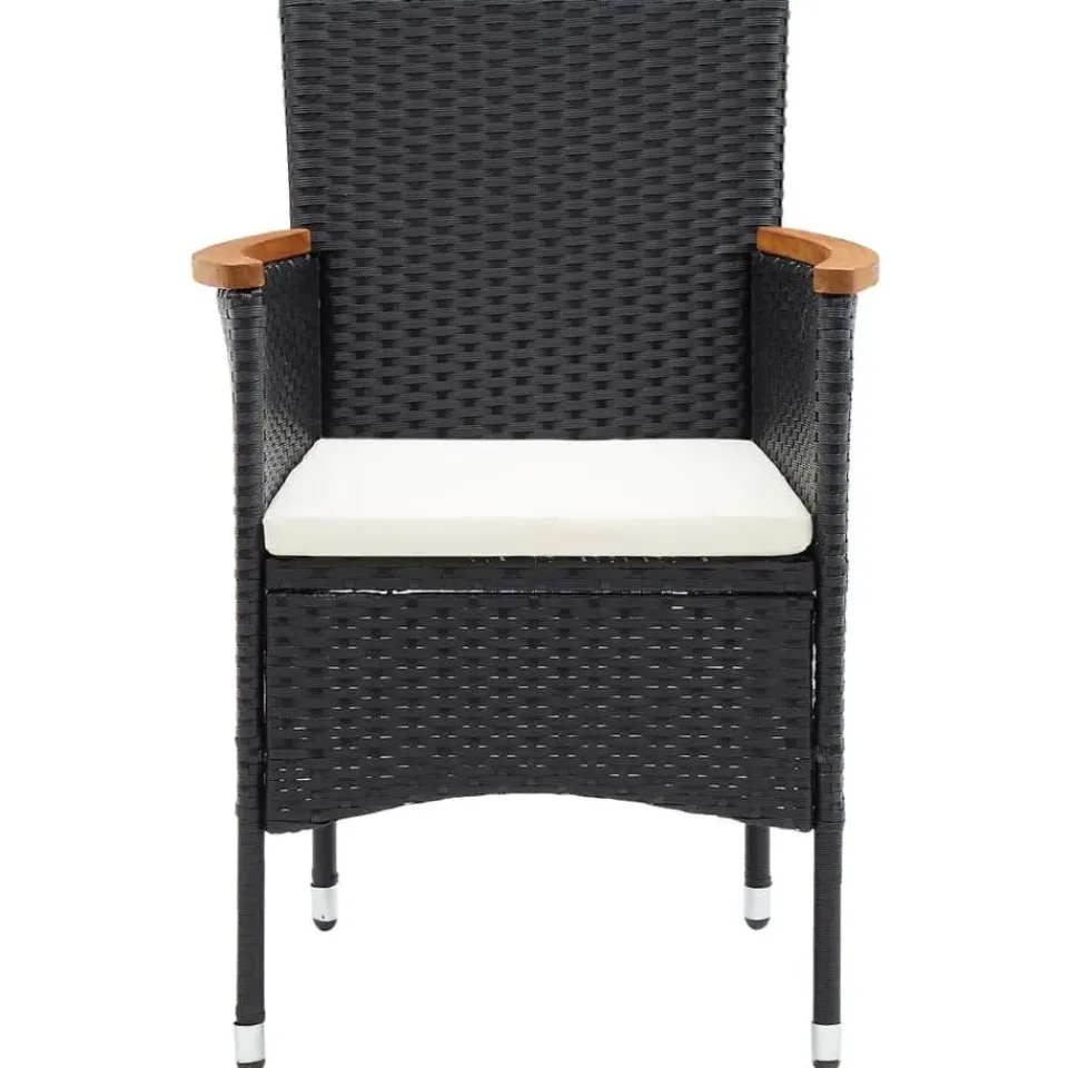 vidaXL - Tuinstoelen - Zwart - Rattan - 4 stuks