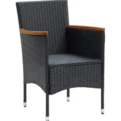 vidaXL - Tuinstoelen - Zwart - Rattan - 4 stuks