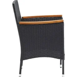 vidaXL - Tuinstoelen - Zwart - Rattan - 4 stuks