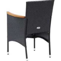 vidaXL - Tuinstoelen - Zwart - Rattan - 4 stuks