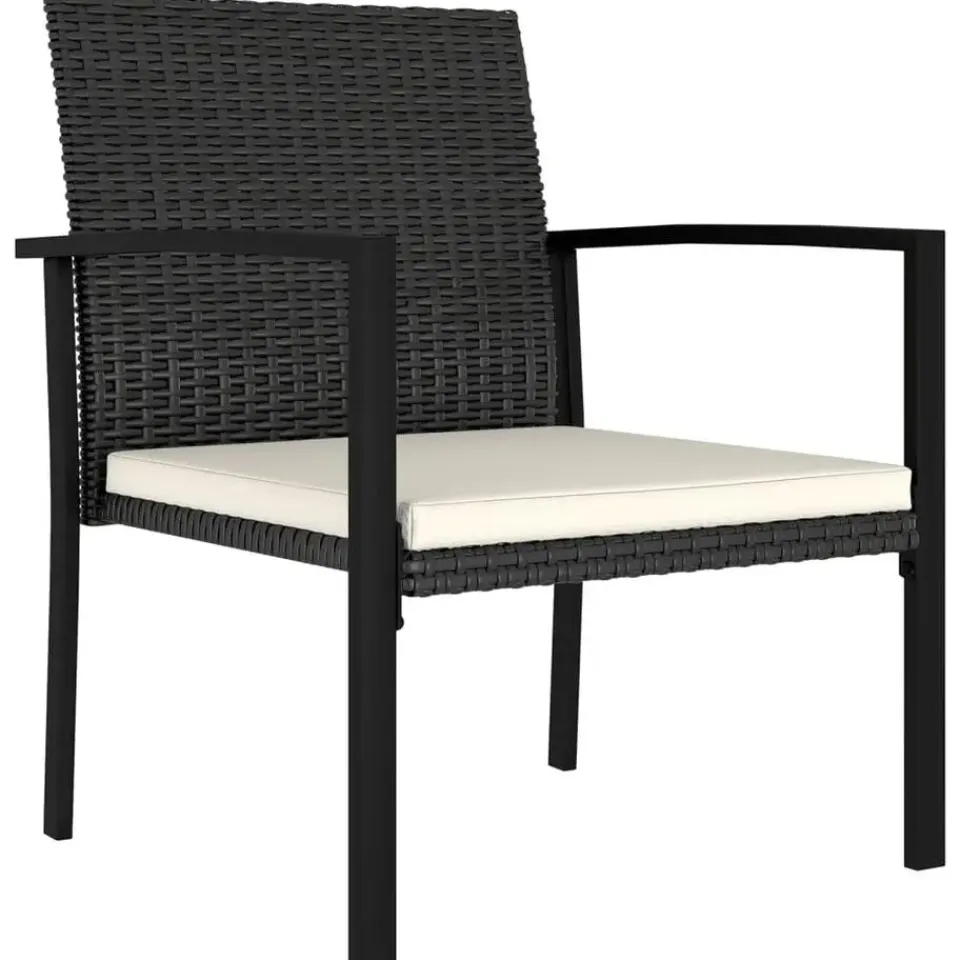 vidaXL - Tuinstoelen - Zwart - Poly rattan - 4 stuks Outlet