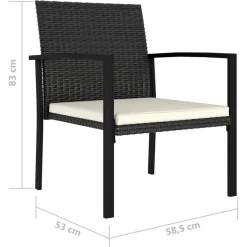 vidaXL - Tuinstoelen - Zwart - Poly rattan - 4 stuks Outlet