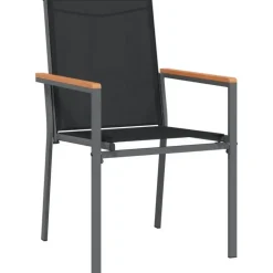 vidaXL - Tuinstoelen - Zwart - Staal - 4 stuks - 55x61,5x90 cm Online