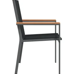 vidaXL - Tuinstoelen - Zwart - Staal - 4 stuks - 55x61,5x90 cm Online