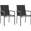 vidaXL - Tuinstoelen - Zwart - Textileen en staal - 2 stuks - 55x61,5x90 cm Clearance