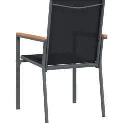 vidaXL - Tuinstoelen - Zwart - Textileen en staal - 2 stuks - 55x61,5x90 cm Clearance