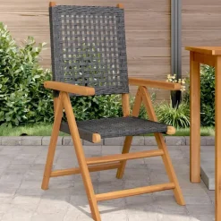 vidaXL - Tuinstoelen - Zwart - Acaciahout - 2 stuks - 57x70x109 cm Best