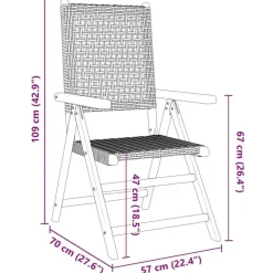 vidaXL - Tuinstoelen - Zwart - Acaciahout - 2 stuks - 57x70x109 cm Best