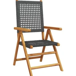 vidaXL - Tuinstoelen - Zwart - Acaciahout - 2 stuks - 57x70x109 cm Best