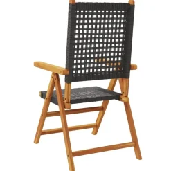 vidaXL - Tuinstoelen - Zwart - Acaciahout - 2 stuks - 57x70x109 cm Best