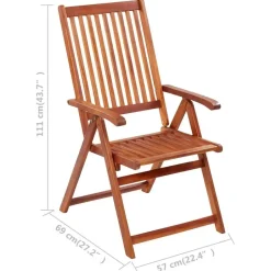 vidaXL - Tuinstoelen inklapbaar met kussens - Massief acaciahout - 6 stuks Best