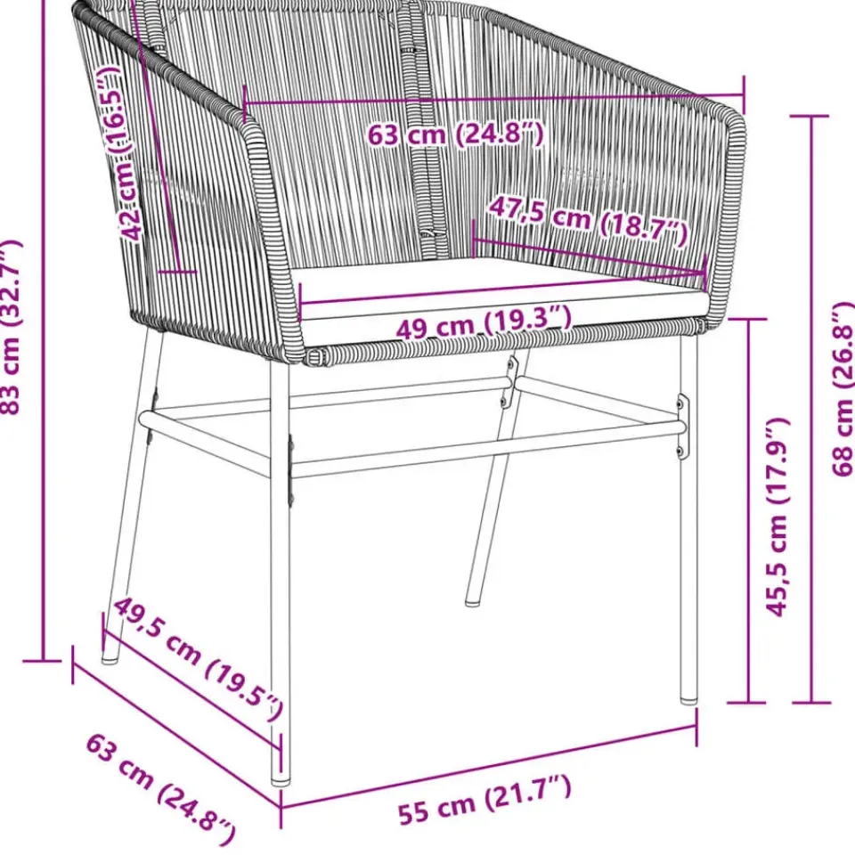 vidaXL - Tuinstoelen -Kussens - Bruin - Poly rattan - 2 stuks Sale