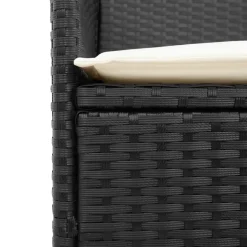 vidaXL - Tuinstoelen met kussens - Zwart - Poly rattan en hout - 2 stuks Best