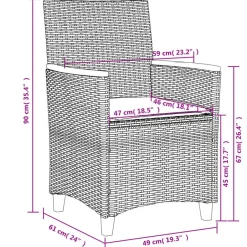 vidaXL - Tuinstoelen met kussens - Zwart - Poly rattan en hout - 2 stuks Best